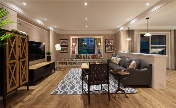 沈陽-浦江御景灣124平「混搭風格」裝修設計風格案例