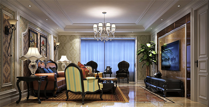果嶺公館中式風(fēng)格實(shí)景裝修案例(五)