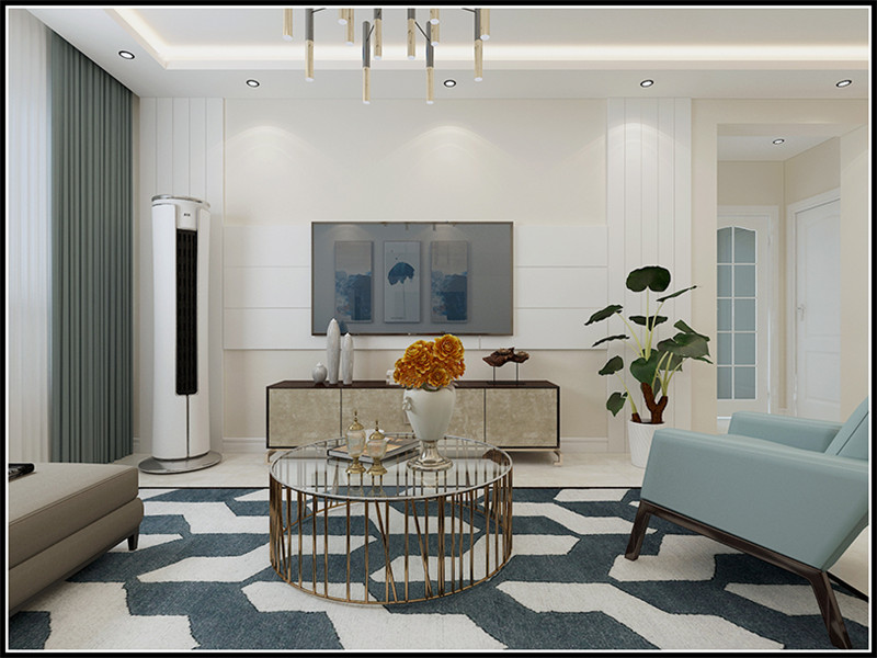 時(shí)代城117平「平黑白灰風(fēng)格」裝修實(shí)景圖(一)