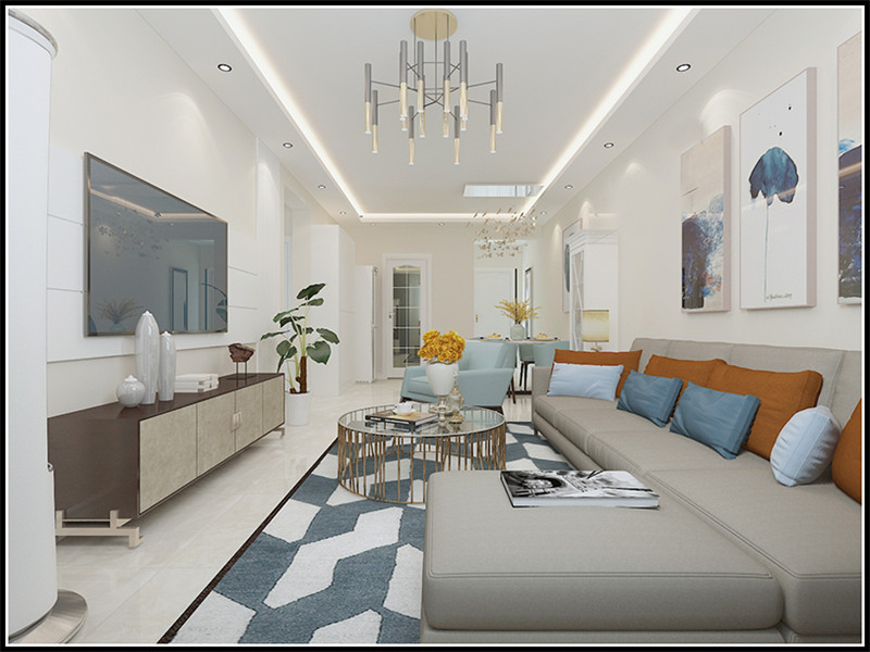 時(shí)代城117平「平黑白灰風(fēng)格」裝修實(shí)景圖(四)