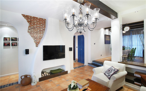 沈陽裝修公司85平米兩室「地中?！寡b修風格案例圖