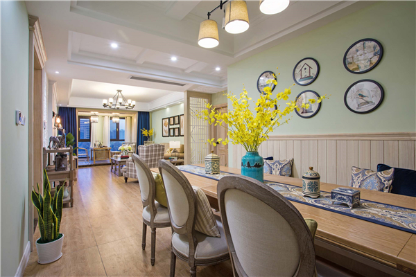 沈陽裝修公司139平米「田園風(fēng)格」裝修案例圖