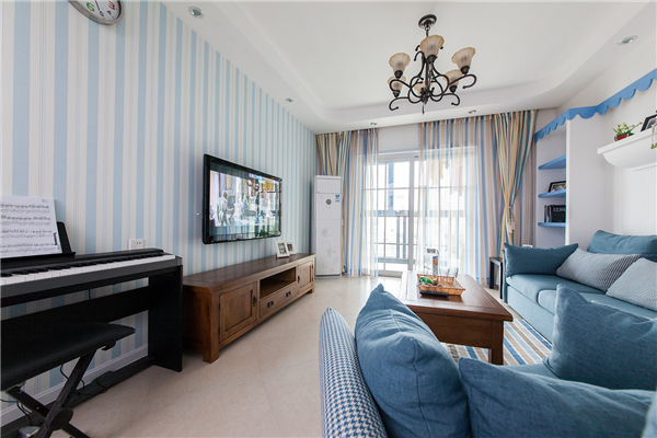 沈陽裝修90平米兩室「地中?！寡b修風(fēng)格案例圖